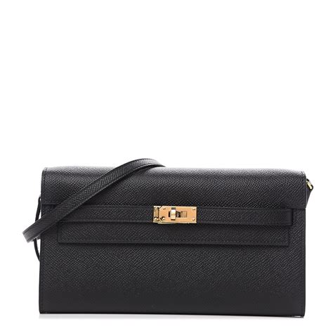 HERMES Epsom Kelly Wallet To Go Black 